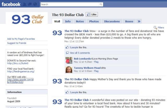 Screenshot, facebooksiden 93dollarclub